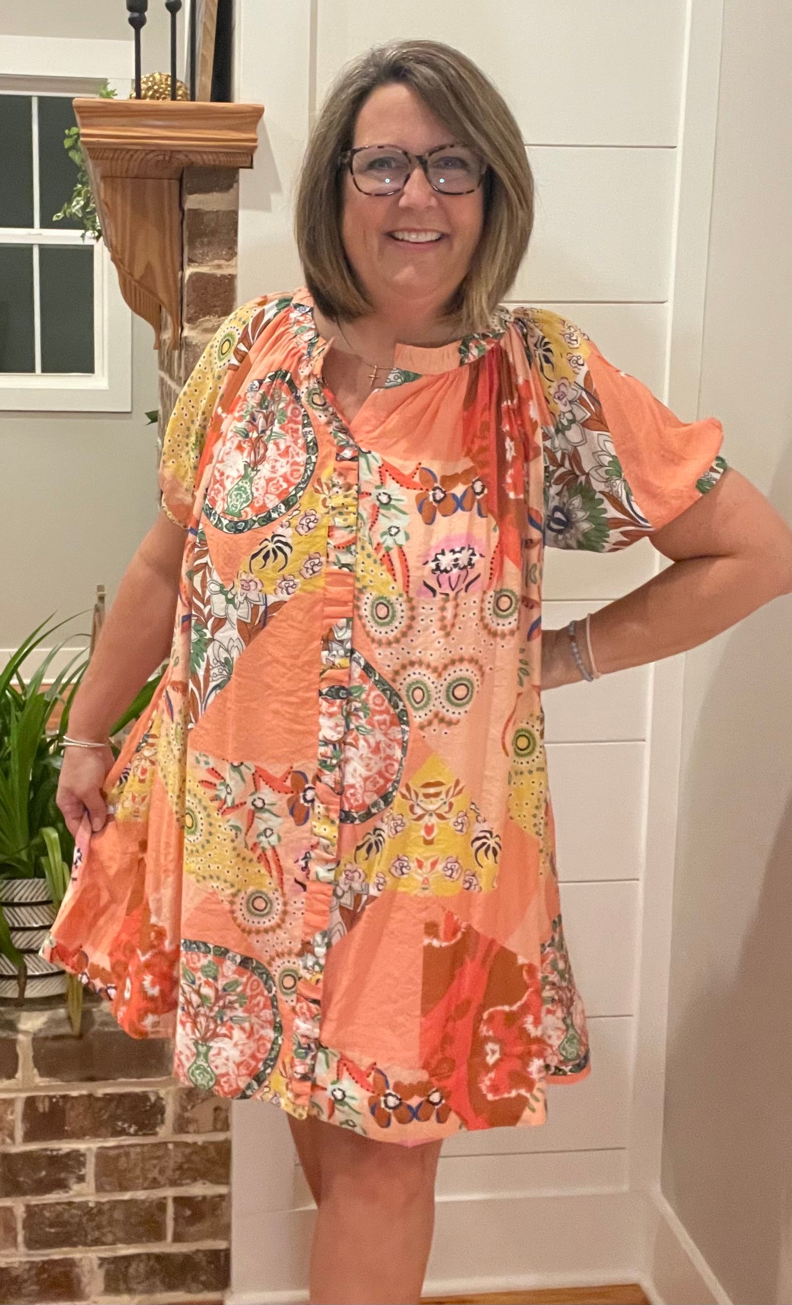 Coral Medallion Dress