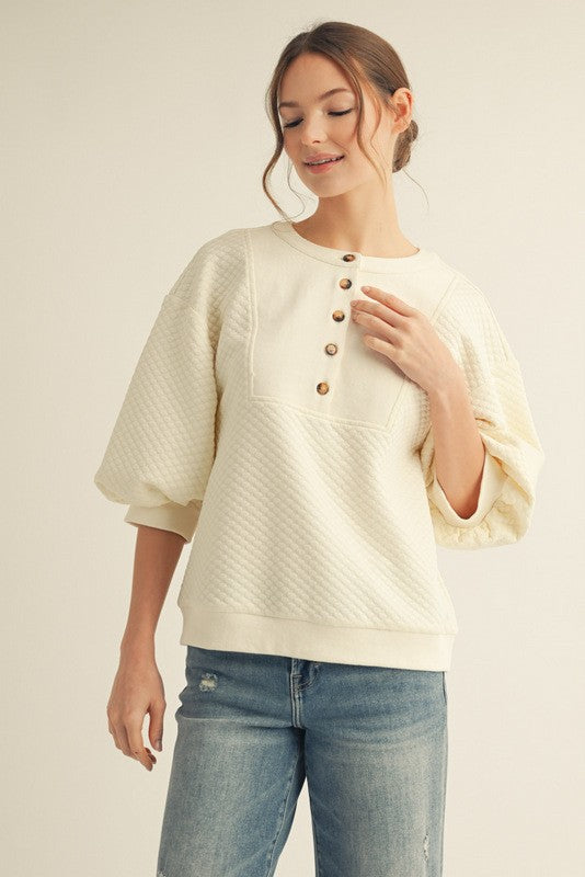 Jodifl Ivory Textured Top