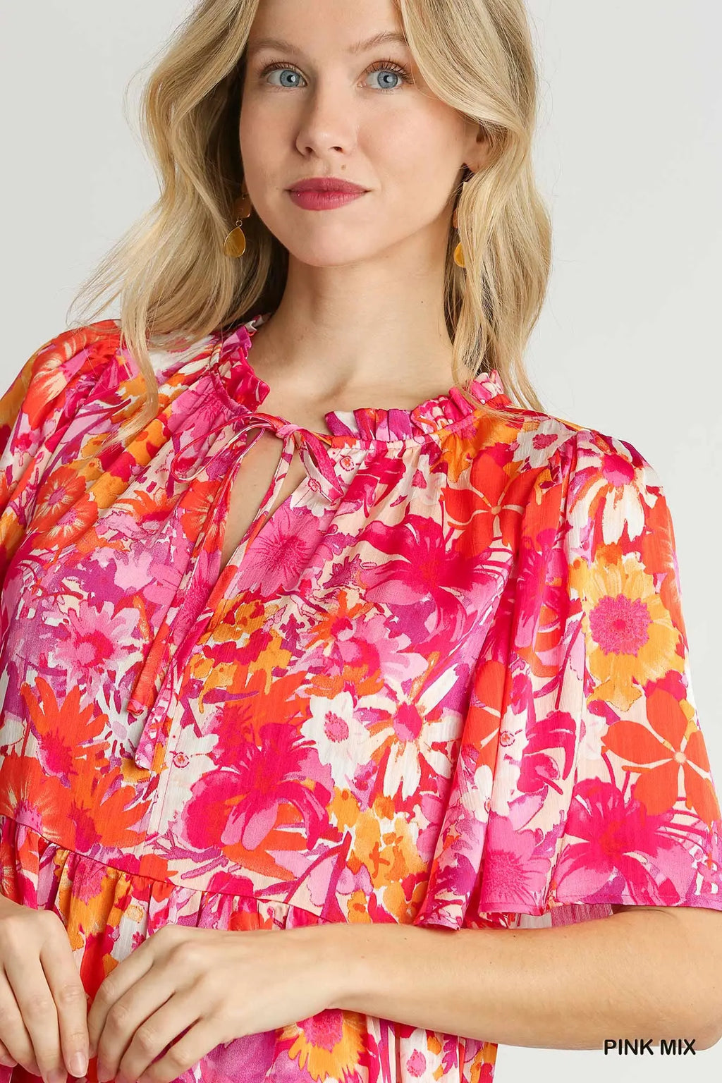 Umgee Pink Citrus Blossom Dress