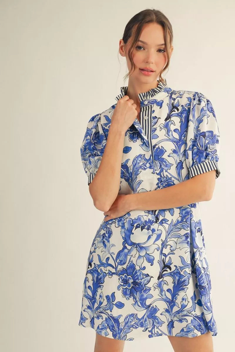 Jodifl Short Sleeve Floral Dress