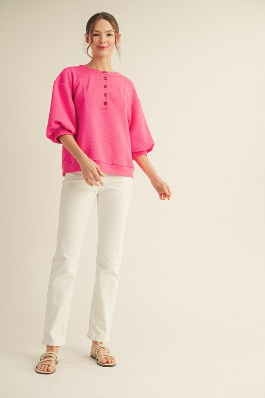 Jodifl Hot Pink Textured Top