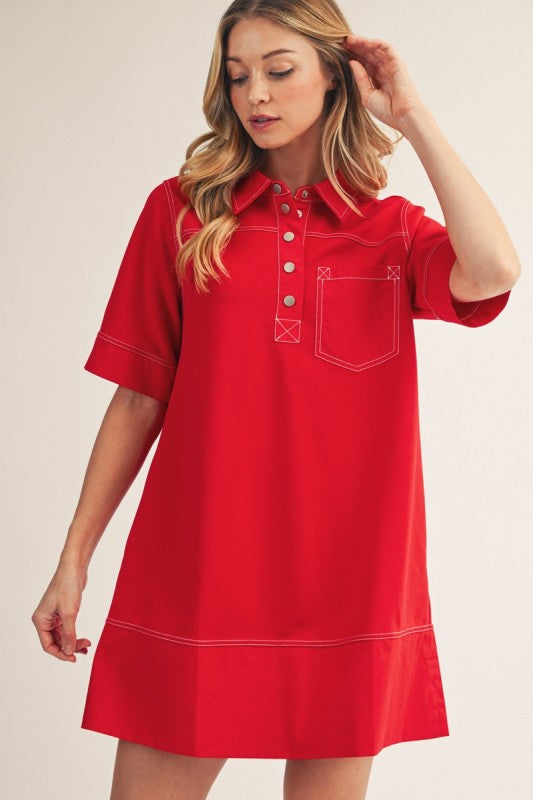 Jodifl Red Shirt Dress