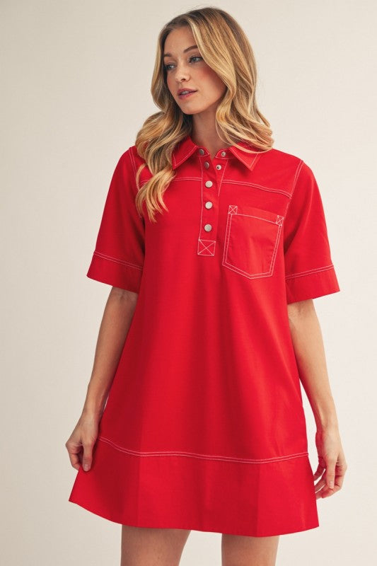 Jodifl Red Shirt Dress